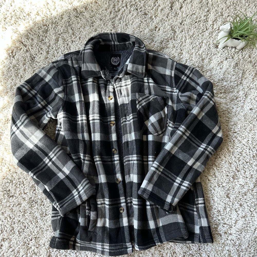 North 15 thick warm fleece flannel cozy soft winter button up teddy jack…